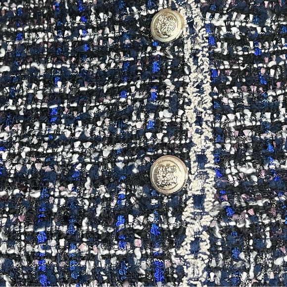 Jealous Tomato Blue/Black/White Tweed Blazer - Picture 5 of 7
